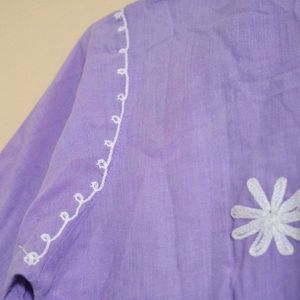 Lavender Chikankari Cotton Kurta