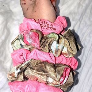 5pcs Hair Scrunchies Chiffon Elastic Floral Hai