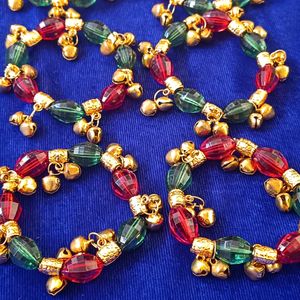 Cristal With Ghughri (Green & Maroon)