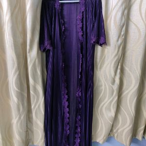 Purple Sexy Night Dress With Shrug