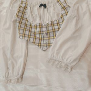 Checked Bell Coquette Top