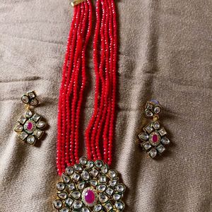 Red Beads Haar Set