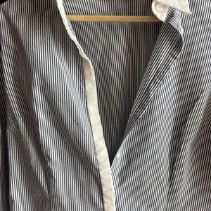 Blue Check Shirt With White Lining Stripes