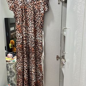 Branded  Leopard Print Gown