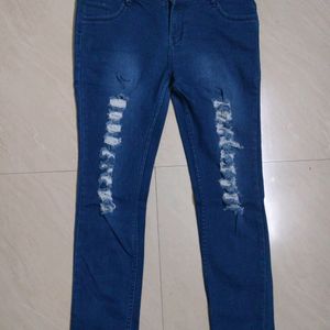 Ribbed Denim For Girl's