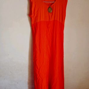 Orange Long Gown Dress