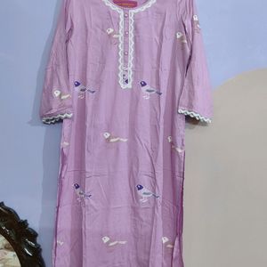 Cotton Kurta Set (Lavender)