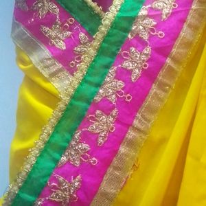 LEEHENGA CHOLI  Saree Stitched( 2 more Shawls )