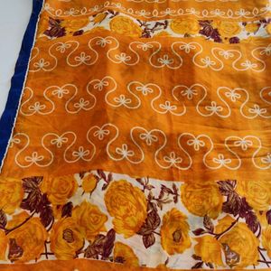 Yellow Printed Saree ( Women)