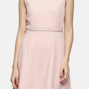 Pastel Pink Dress With Pearl Chain