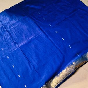 Blue colour pure Kanchi pattu saree