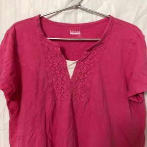 Pink Semiformal Cotton Top