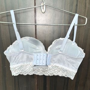 Blue Lace Pushup Bra.