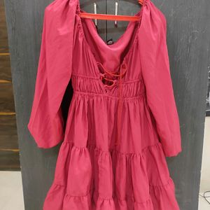 Darzi Woman Fit And Flared Pink Dress