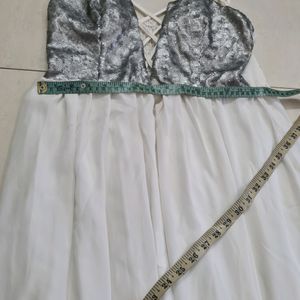 Sequined Skater White Dress