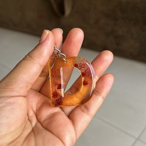 Handmade Resin Keychain Letter D