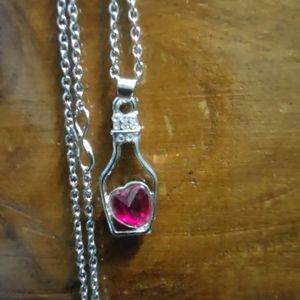 Heart In A Bottle Pendant With Necklace