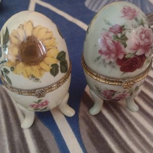 Vintage Porcelain Egg Trinket Box