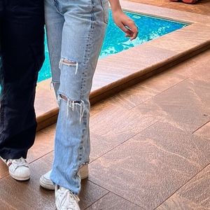 ZARA Straight Fit Ribbed Jeans