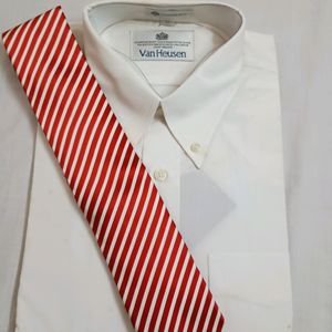 E.L. Cravatte Red Stripe Silk Men's Tie (New)