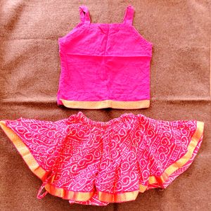 Bandhani Print Magenta Lehenga and Choli