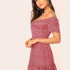 SHEIN Daisy Print Red Dress🍒🍷🎀