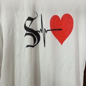 Unisex White Tshirt With S Initial