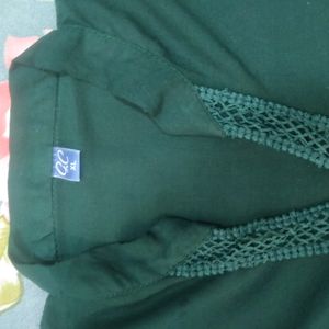 Bottle Green Color Straight Kurti