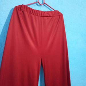 Women's Casual Red Plazzo