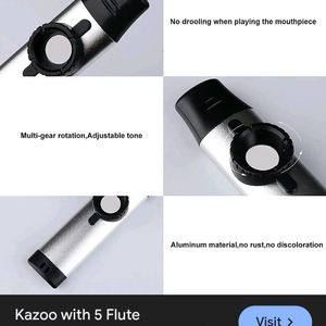 Metal Kazoo with Adjustable Tone for Guitar, Ukule