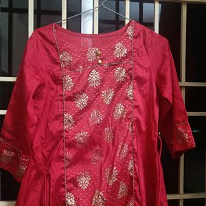 RED PARTY WEAR KURTI