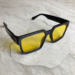 Black Yellow Square Sunglasses