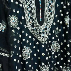 Chikankari Mirror Work Kurta With shameez