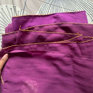 Magenta Plain Saree