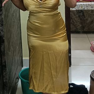 Sexy Golden Satin Dress