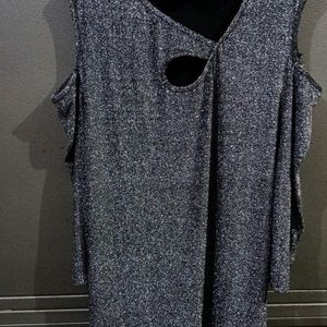 Silver Glitter Cold Shoulder Dress