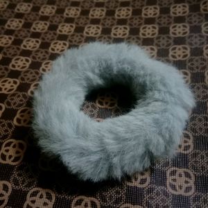 Trending Grey Furry Scrunchie