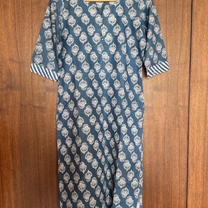 Blue Printed Kurta Set