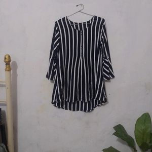 Cute Bell Sleeves Striped Top