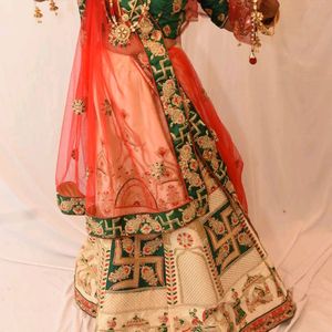 Embroidery Georgette White Wedding Lehenga Choli..