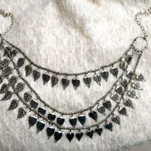 3 Layered Silver Necklace