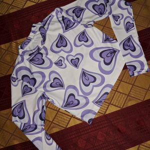 Women Heart Print Regular Fit Crop Top