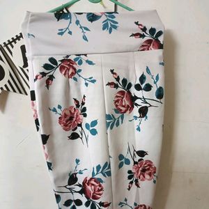 Knee Length Floral Skirt