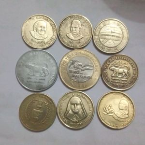 Commemorative Indian Coins-9 Pcs