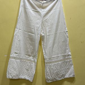 Avaasa White Palazzo Size L