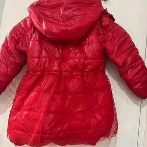 Imported Girls Red Jacket With Hoodie 2-4 Years