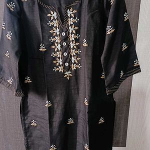 Chanderi Silk Embroidered Kurta And Pant Set