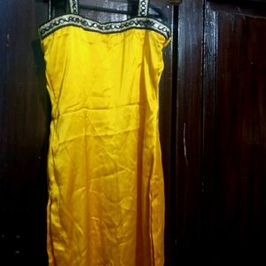 Haldi special Mustard Sleeveless Kurti