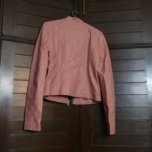 Vero Moda Women Pink Faux Leather Jacket