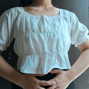 Cute White Crop Top